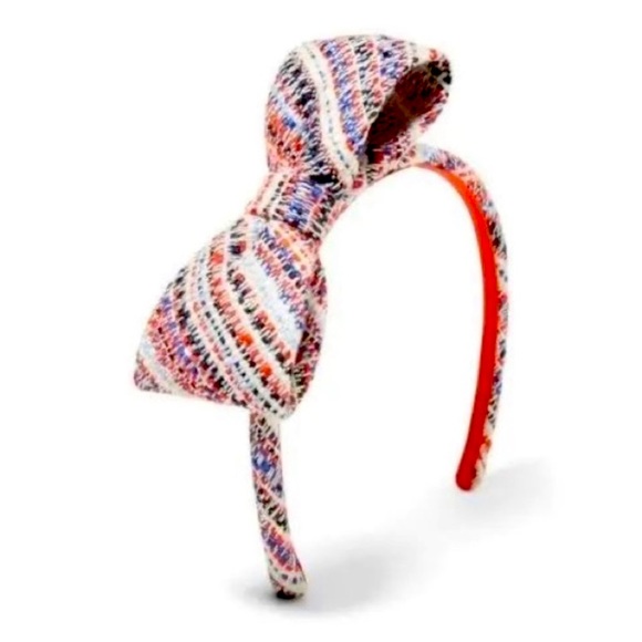 Janie And Jack Girls Colorful Textured Large Bow Headband OS - Picture 1 of 5